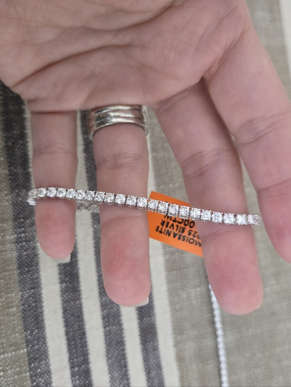 Moissanite NWT 7.0CTW 925 Sterling Silver 3MM Tennis Bracelet, 7″