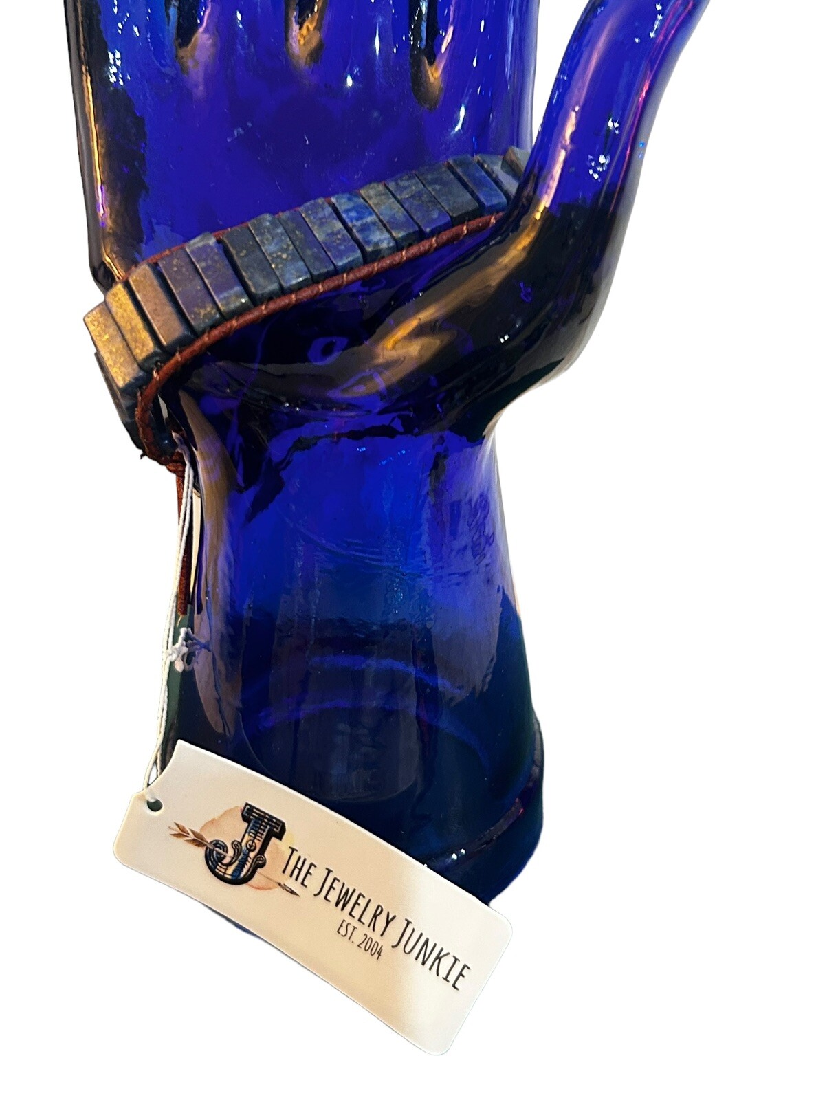 The Jewelry Junkie Dark Blue Lapis Lazuli Stacked Stone Bracelet Boho Western