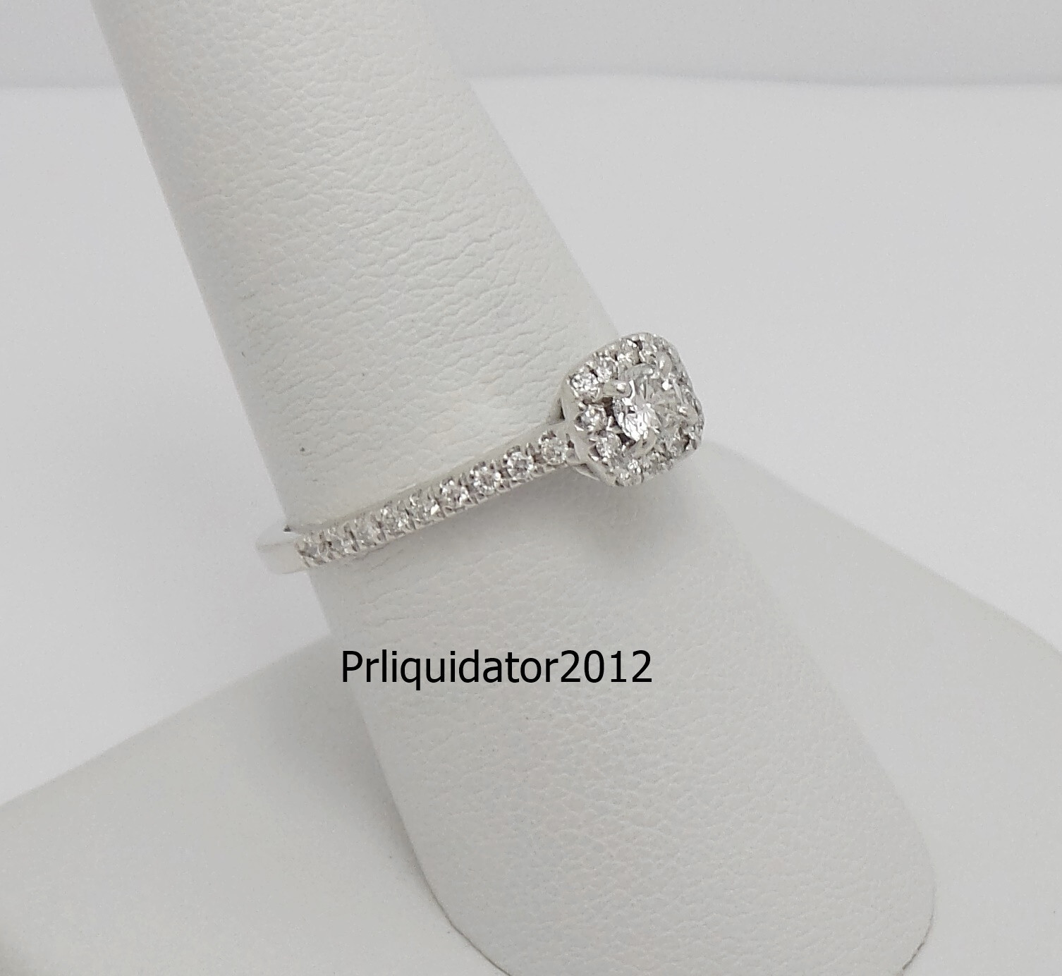1/2CT Natural Diamond Halo Engagement Wedding Ring Bridal 14K White Gold Band