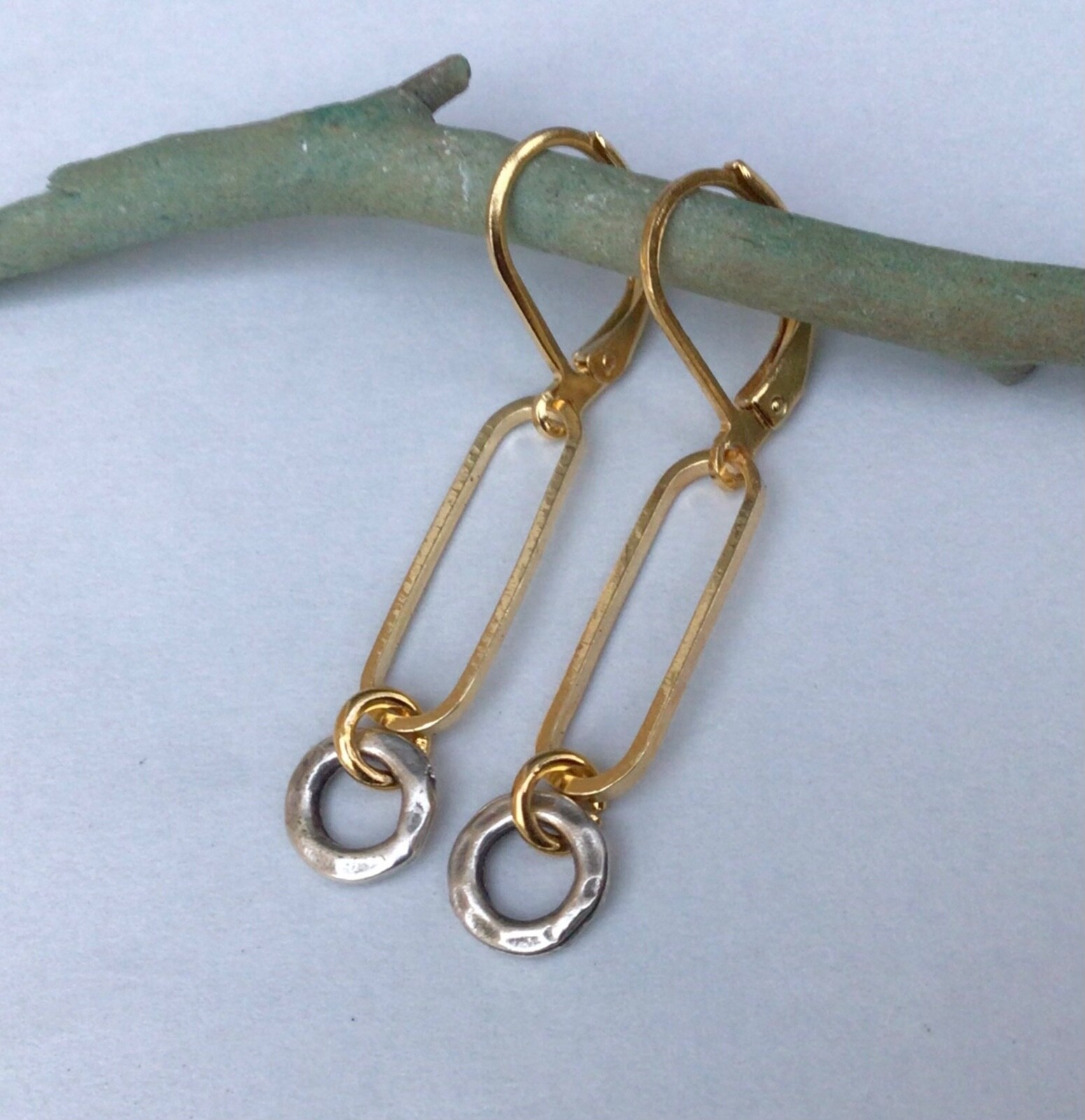NEW HANDCRAFTED SUNDANCE CHARM LINK EARRINGS HANDMADE ARTISAN JEWELRY