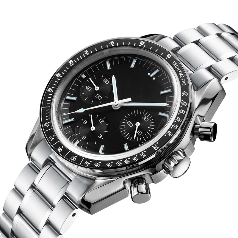 PHYLIDA 40mm Men’s Watch ST19 Mechanical Chronograph Stop Watch Black Dial