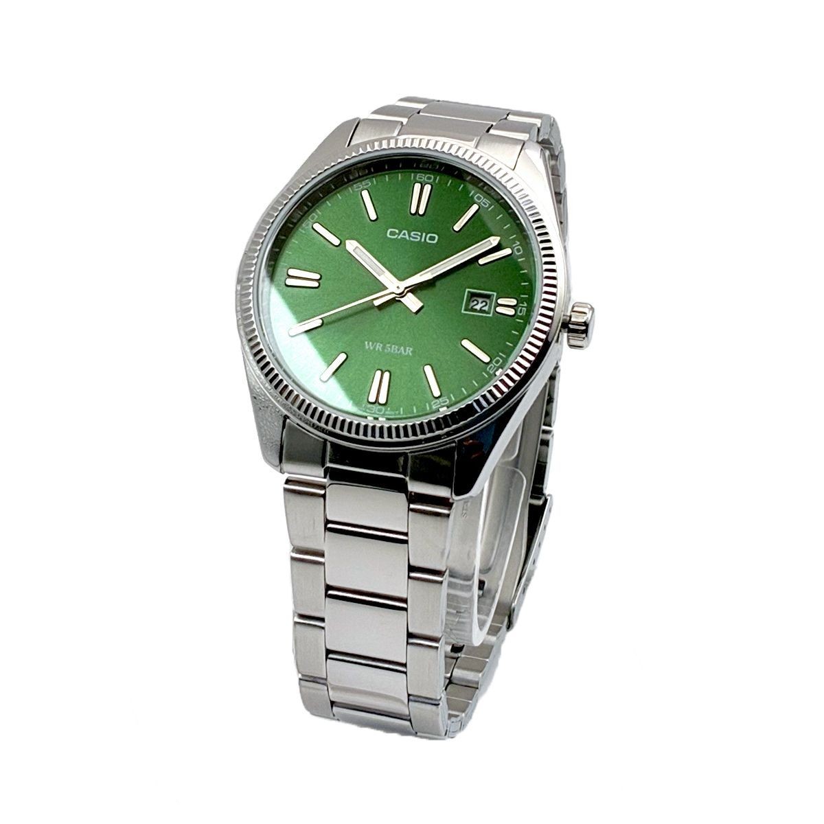 CASIO Collection CASIO Standard Analog MTP 1302D 3AJF Watch Green x Silver Men’s