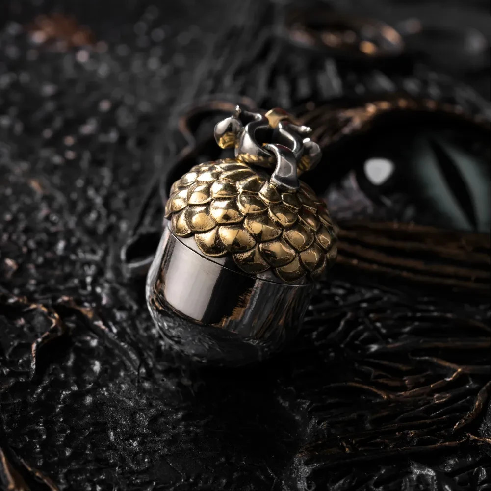 Acorn Capsule Pendant Necklace for Men,Pet Ashes Urn Holder Keepsakes Jewelry