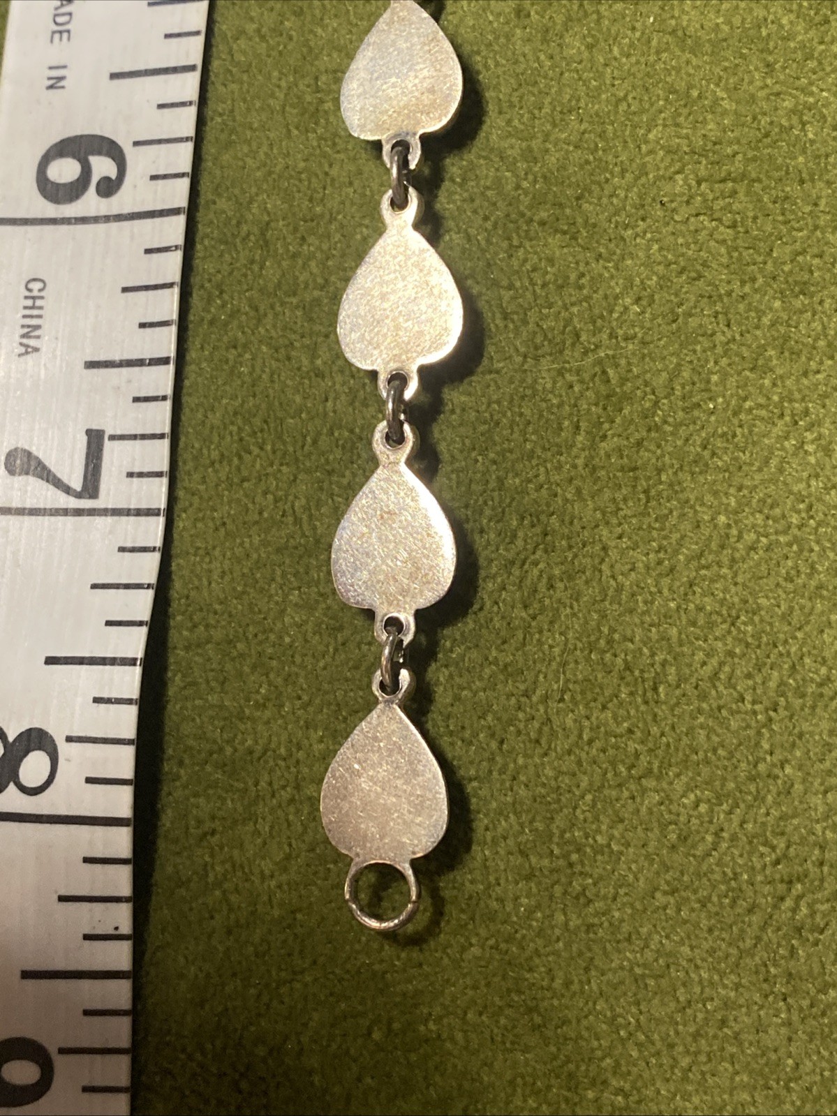 Vintage Taxco sterling Classic Seven Puffy Hearts 7.25″ Bracelet Mexico Silver
