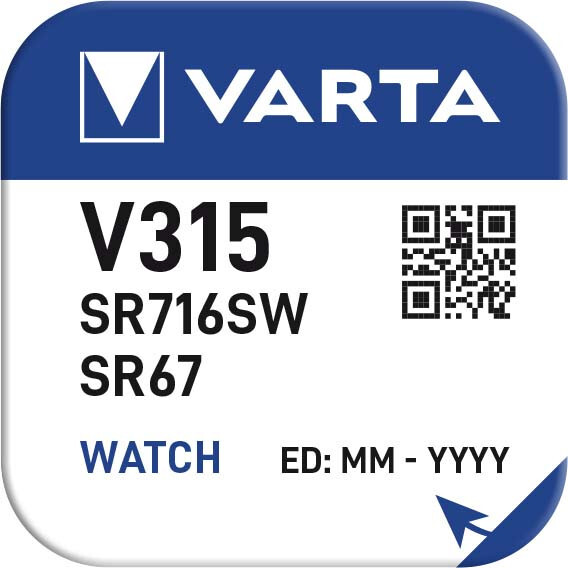 2 Pack VARTA V315 Silver Oxide Coin Cell V 315 Battery – SR 716SW Watch Battery