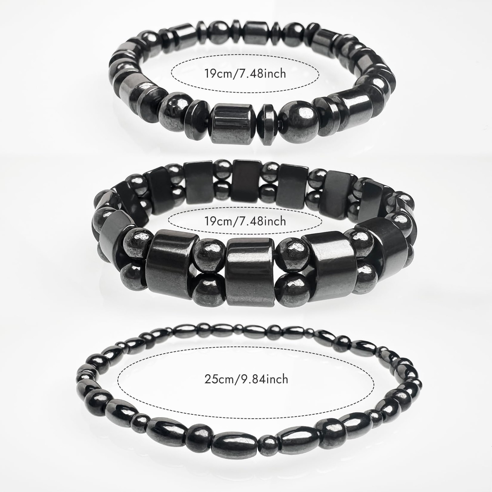 Hematite Magnetic Therapy Bracelets & Anklets Set – Health Benefits, 4 Pcs