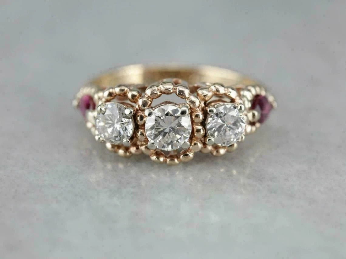 2Ct Round Cut Lab-Created Diamond Fancy Engagement Ring 14K Yellow Gold Finish