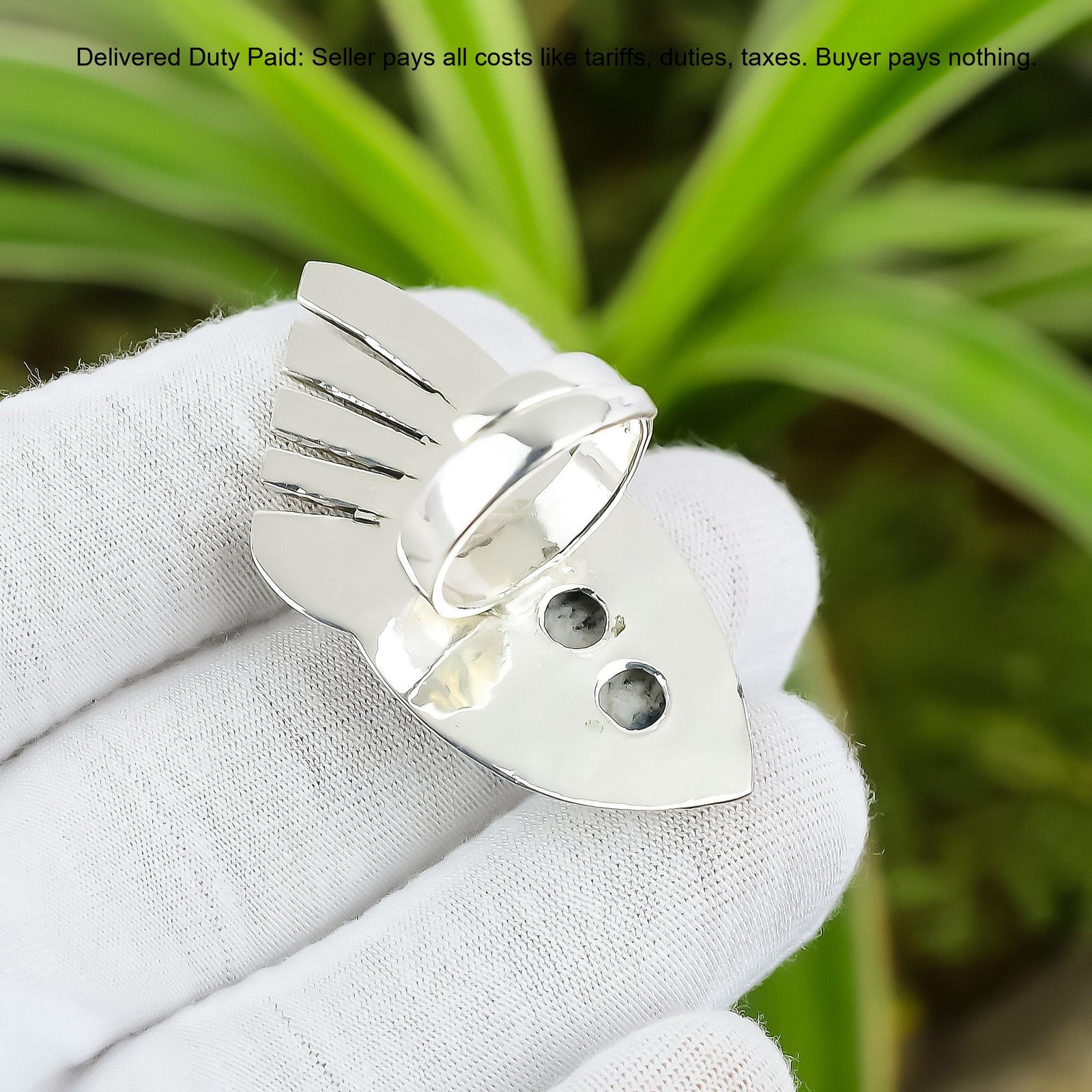 Pear K2 Jasper Gemstone Sterling Silver Anniversary Boho Stackable Daughter Ring