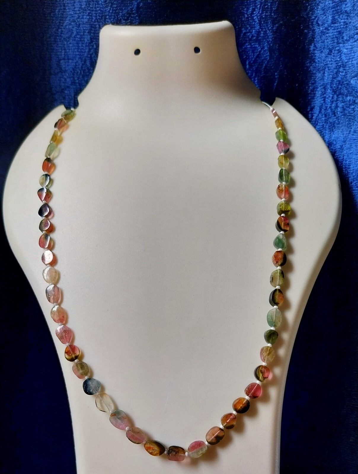 42Ct Natural Smooth Watermelon Amazing Bi Color Tourmaline Slice 16 inch Beads