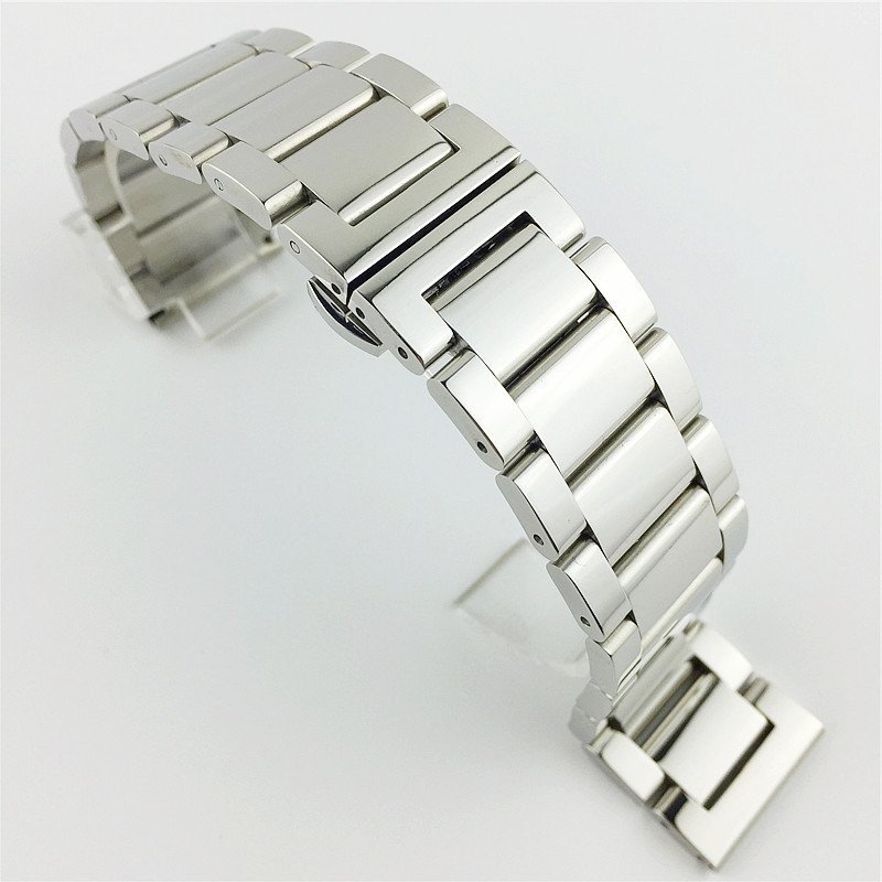 Polished Solid Stainless Steel Watch Strap Watch Band 18 20 22 24mm US Stock