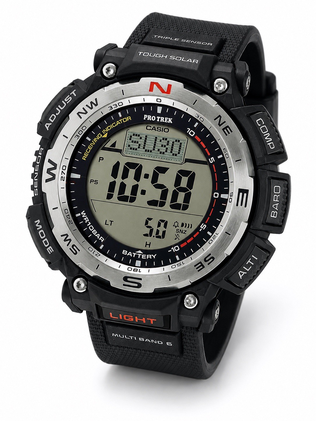 Casio PRO TREK 51.7mm Black Resin/Stainless Steel Case with Black Resin Japan