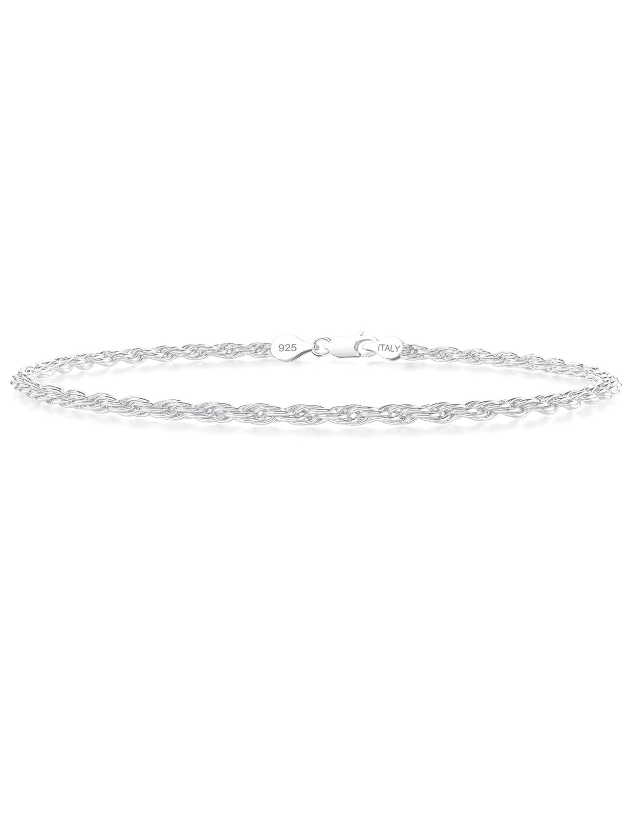 nometo 925 Sterling Silver Rope Chain Bracelet Box Chain Bracelet | 2mm3mm5mm…
