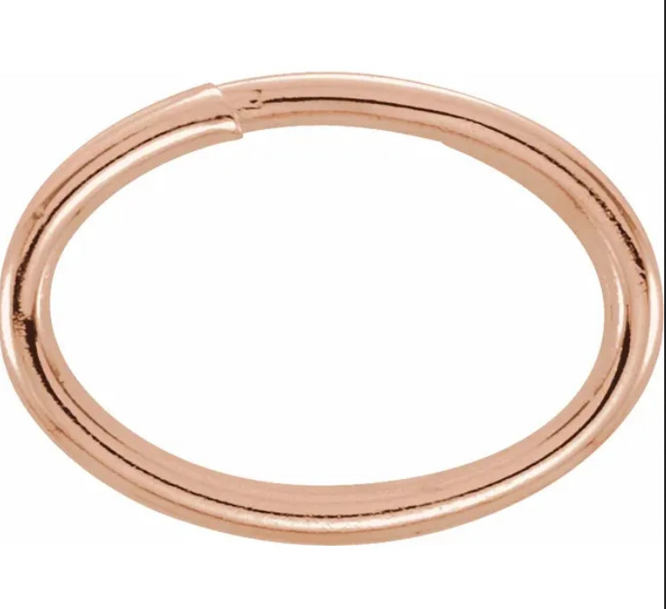 4.8×6.8mm OD 14k Solid Rose Gold Oval Split Jump Ring Keychain Charm Link USA