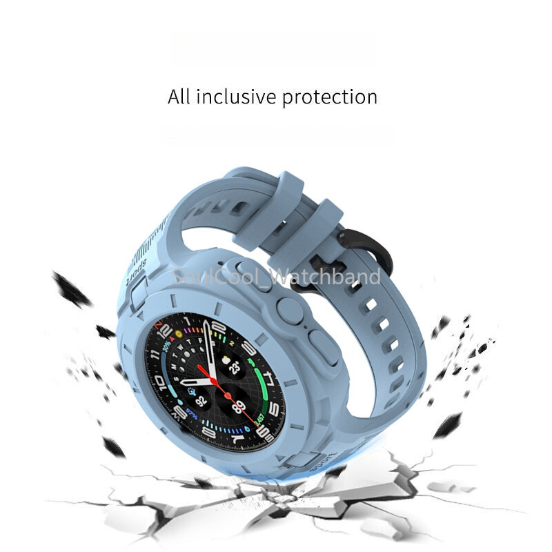 TPU Rugged Silicone Strap Sport Case Band For Samsung Galaxy Watch Ultra 47MM