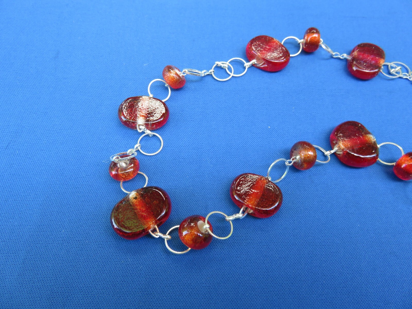 Re-cycled Glass Beaded NECKLACE from SHANGA Workshop Arusha Tanzania, Africa C