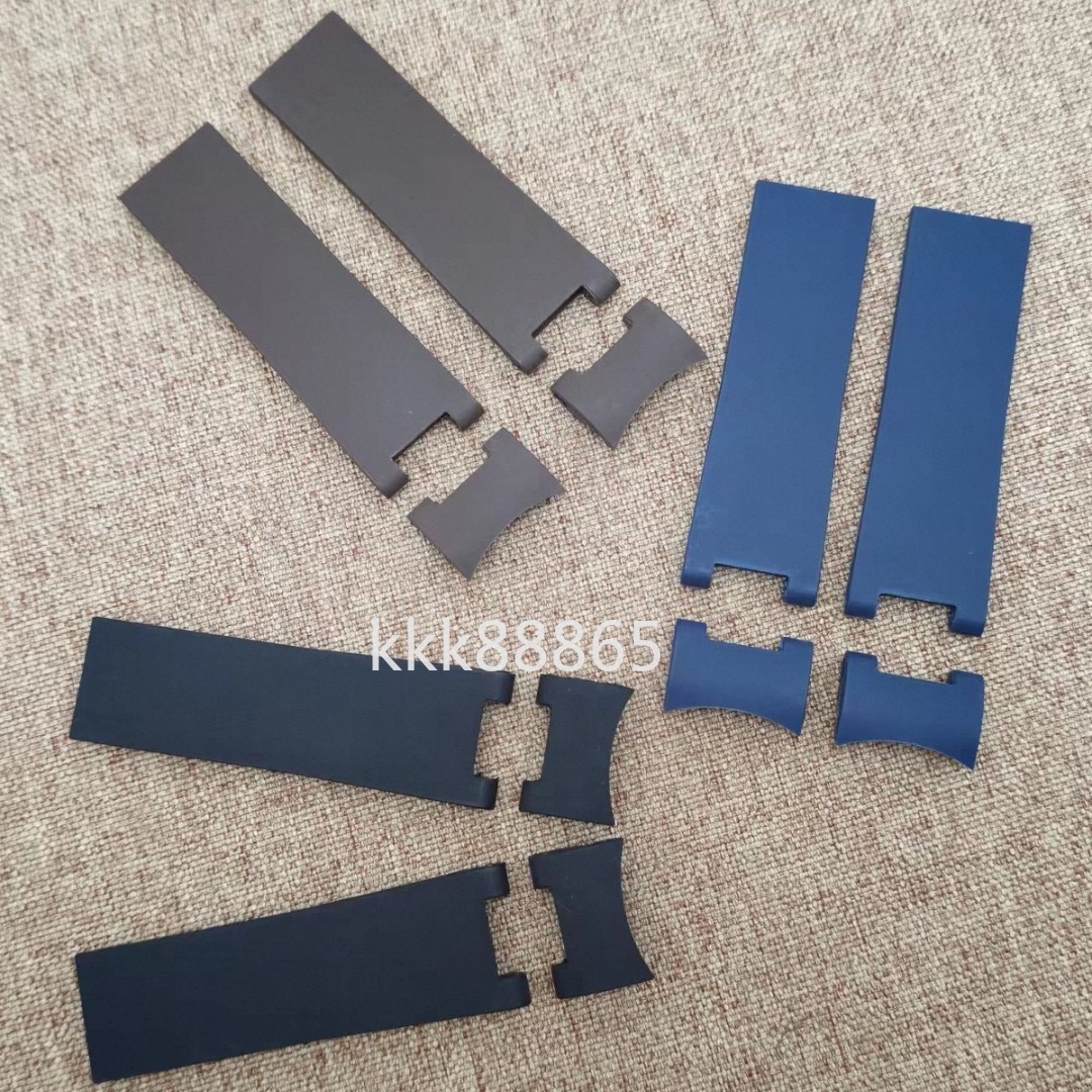 22mm Rubber Watch Band Strap Fits Ulysse Nardin Maxi Marine / Diver Black Blue