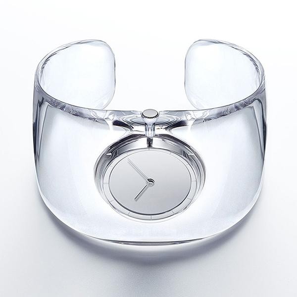 Issey Miyake O-Bold NYAS001 Clear Bangle Wrist Watch Unisex Transparent New Box