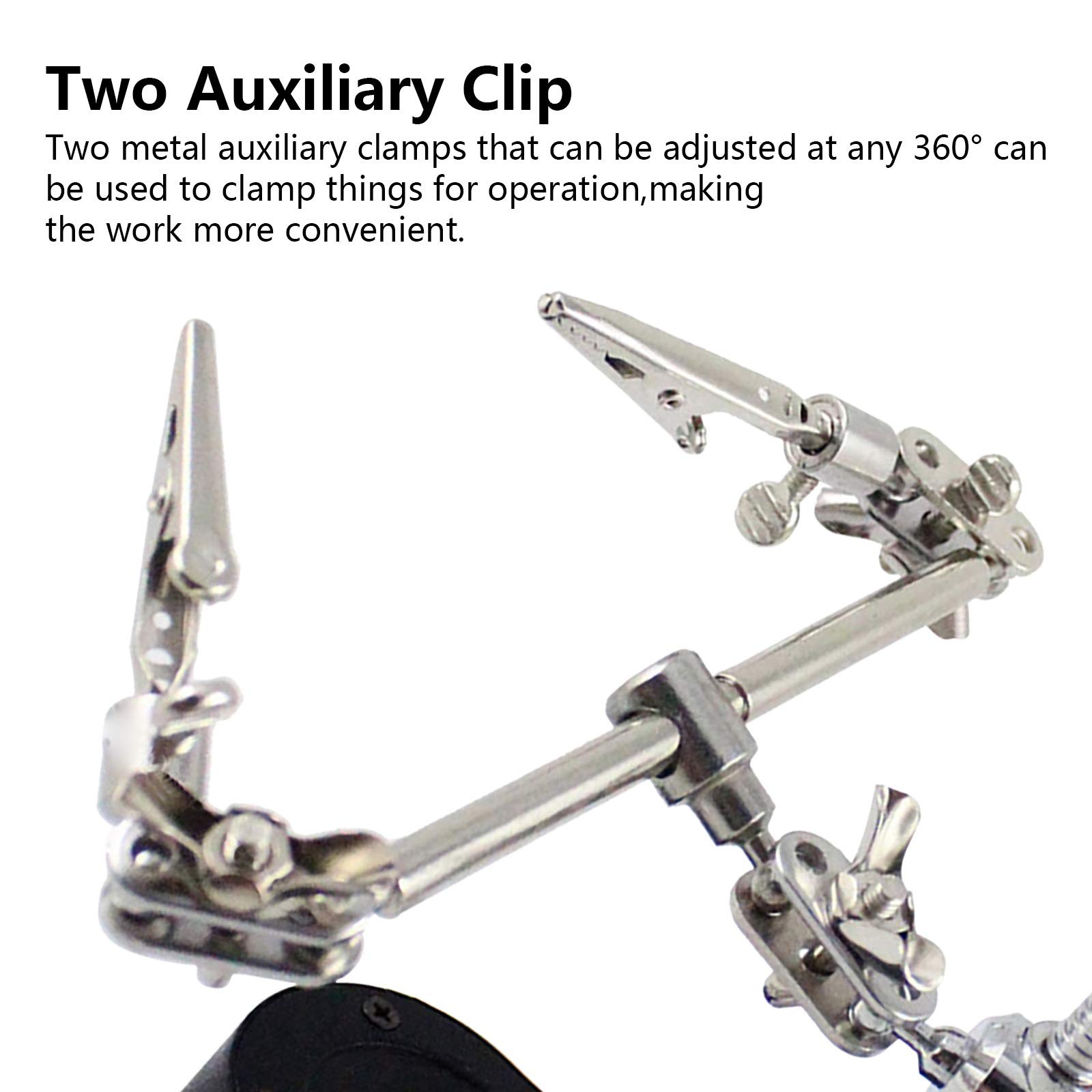 3.5X12X Helping Hands Soldering Station with LED Light & Alligator Clips – Magni