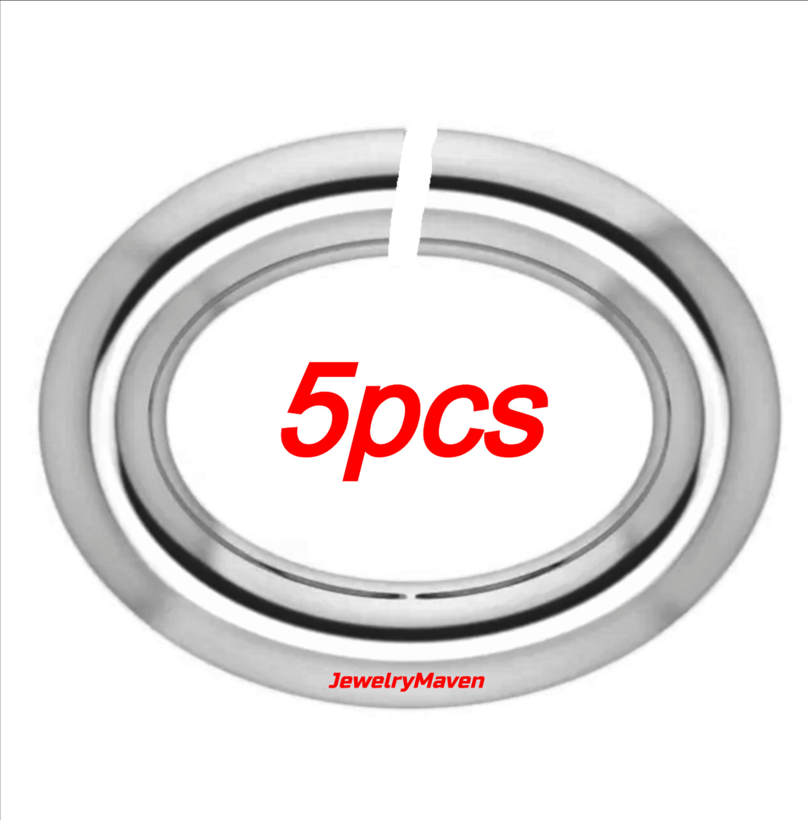TINY (5) PACK 2.5×3.5mm OVAL 18k White Gold 22ga gauge OPEN Jump Ring