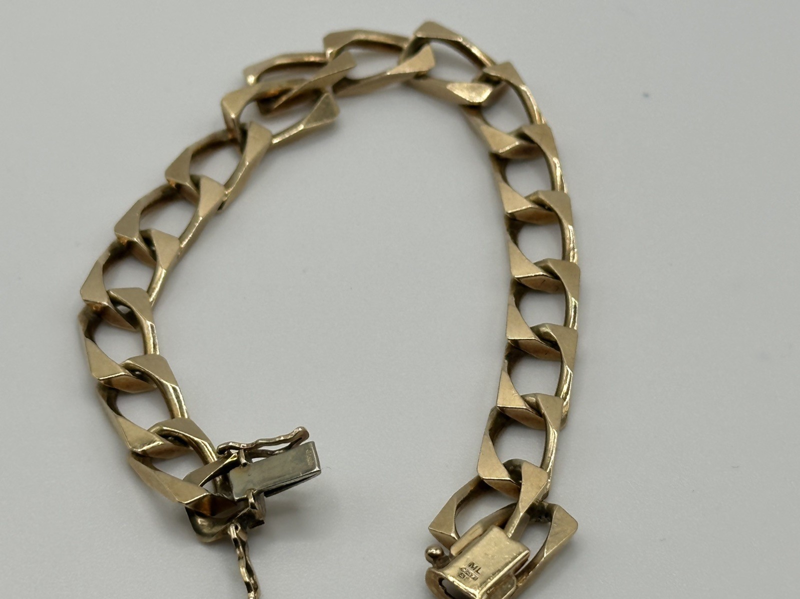 9ct 375 Yellow Gold Cuban Link Bracelet 12.66g 7.5 inches