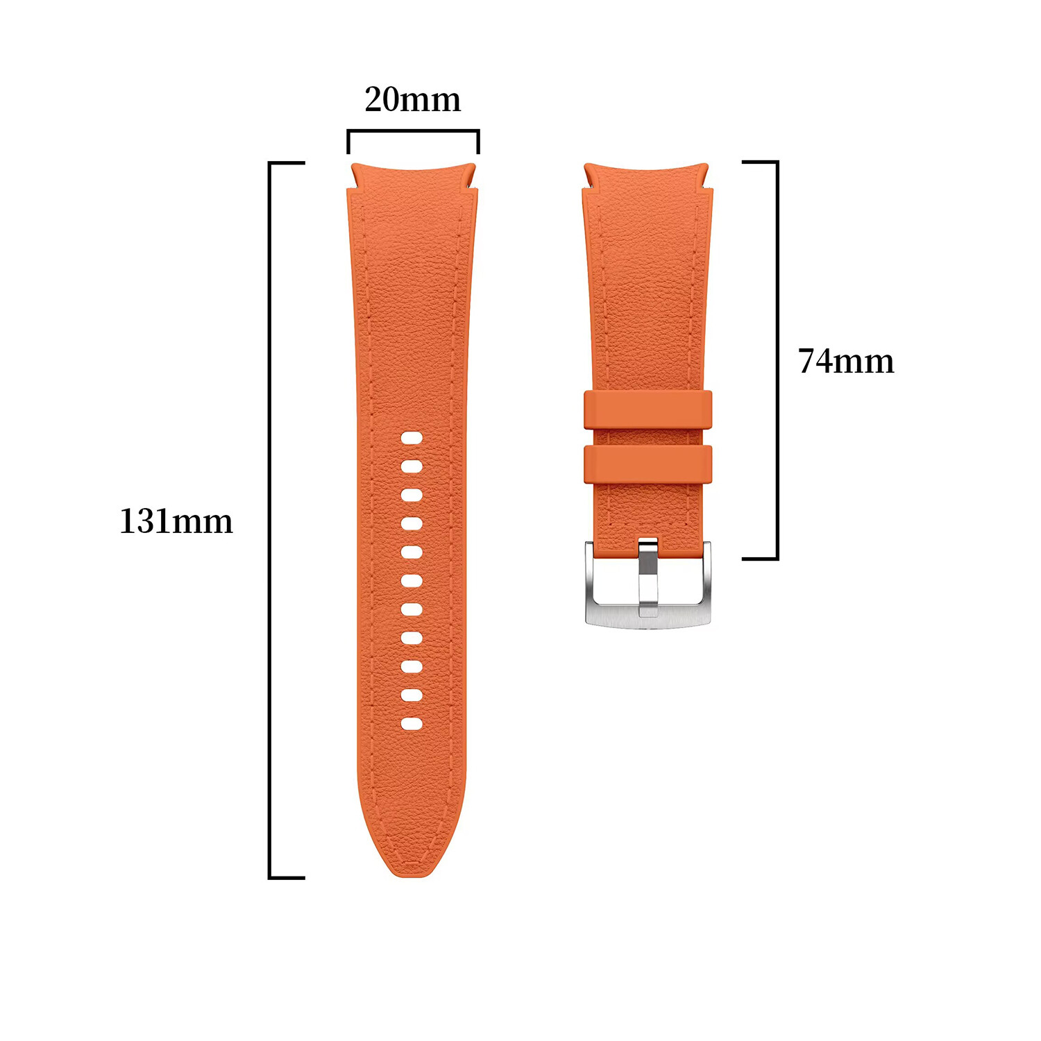Silicone PU Leather Hybrid Watch Strap Sport Band For Galaxy Watch 7/6/5/4/FE
