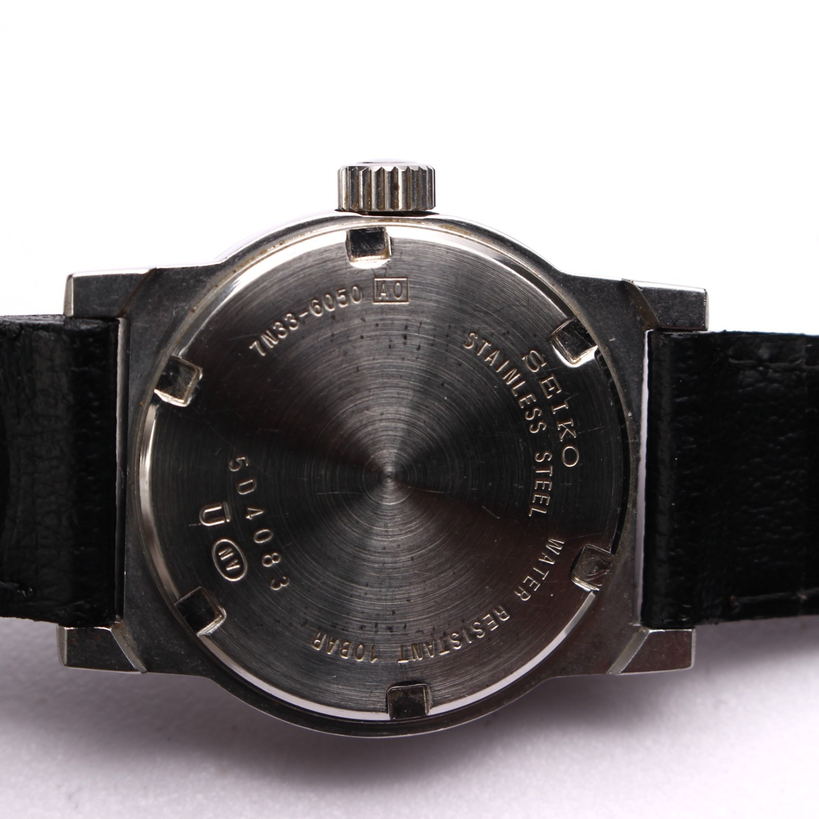 SEIKO SUS 7N33-6050 Men’s Watch Quartz Military Navy Dial 32mm 90s Vintage Japan
