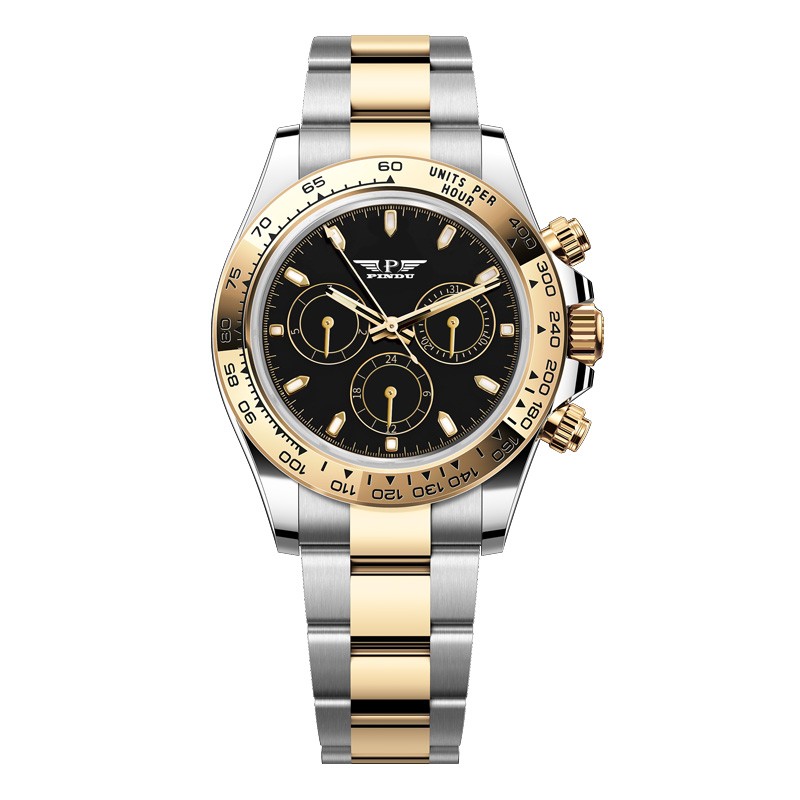 PINDU Men’s Dress multifunction Mechanical Watch 40mm Steel Luminous dial