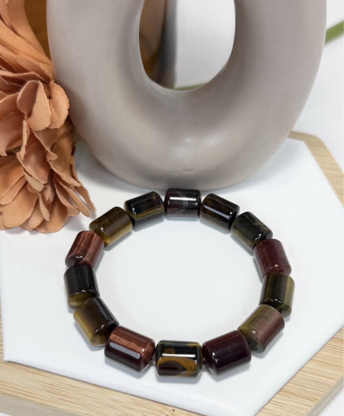 Dream Tiger Eye Multi Color Bead Bracelet 10.3MM Item A