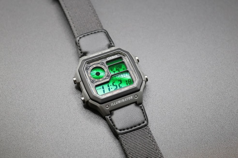 Emerald Green | Casio Digital Sport Royale AE-1200WHUB | World Time Watch | Mod