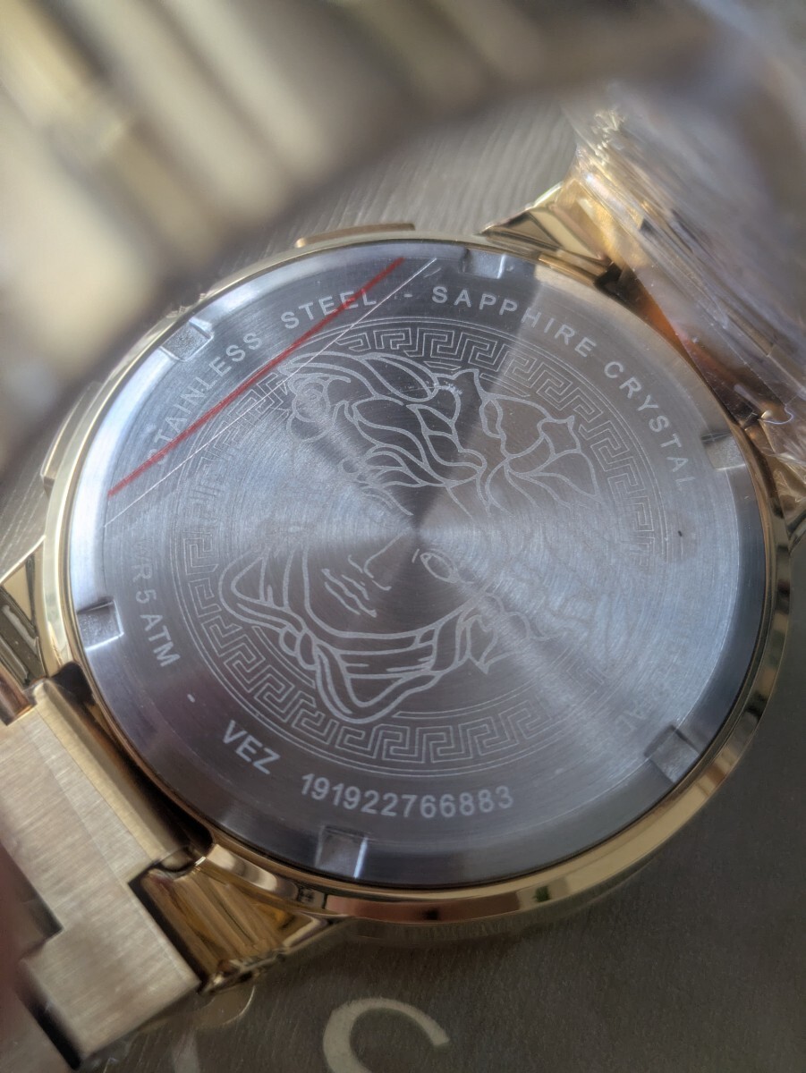 [B1P] VERSACE Greca Logo Chrono VEZ900421 Gold Chronograph Watch [k7n]