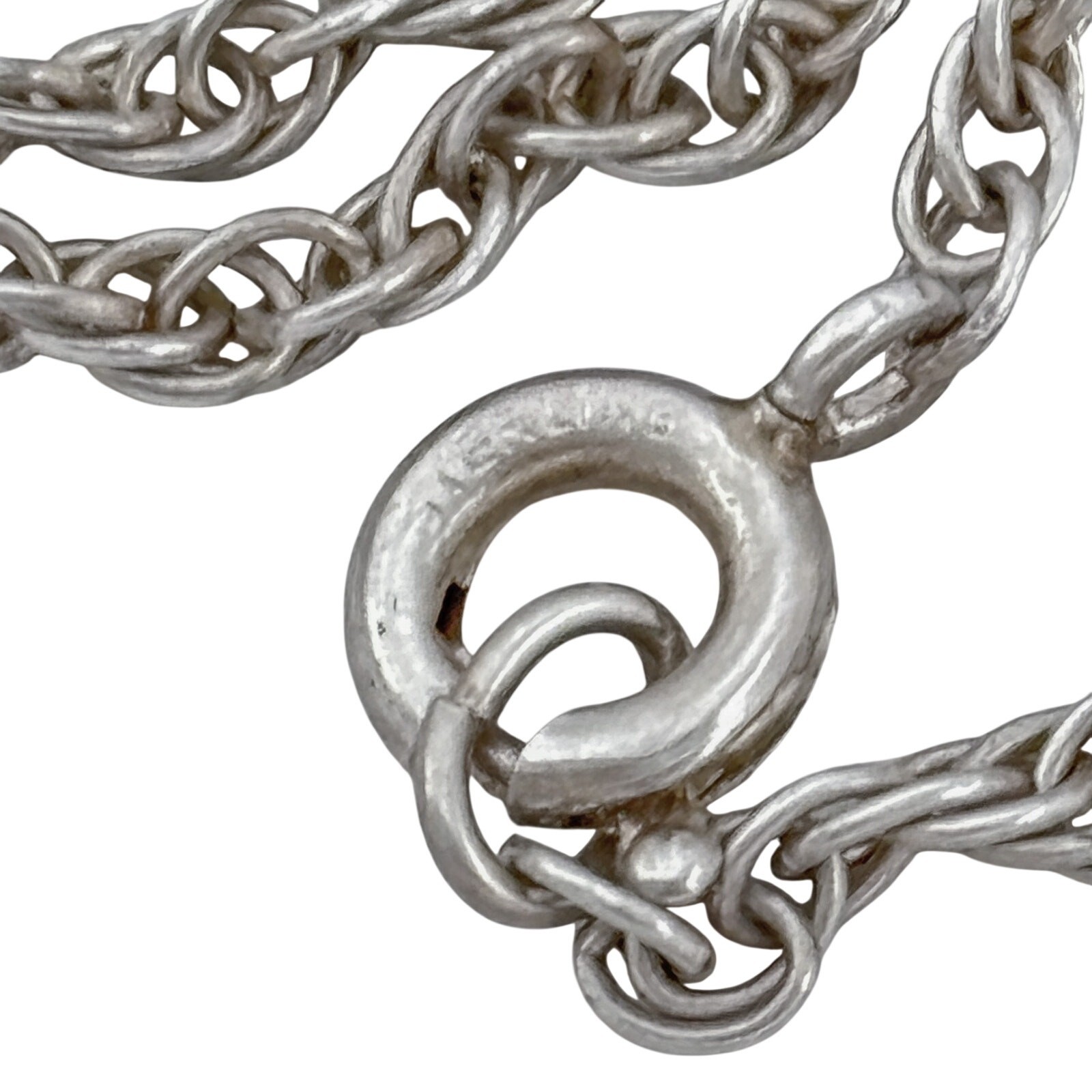 Vintage Sterling Silver 925 Rope Link Chain Necklace 25.5″