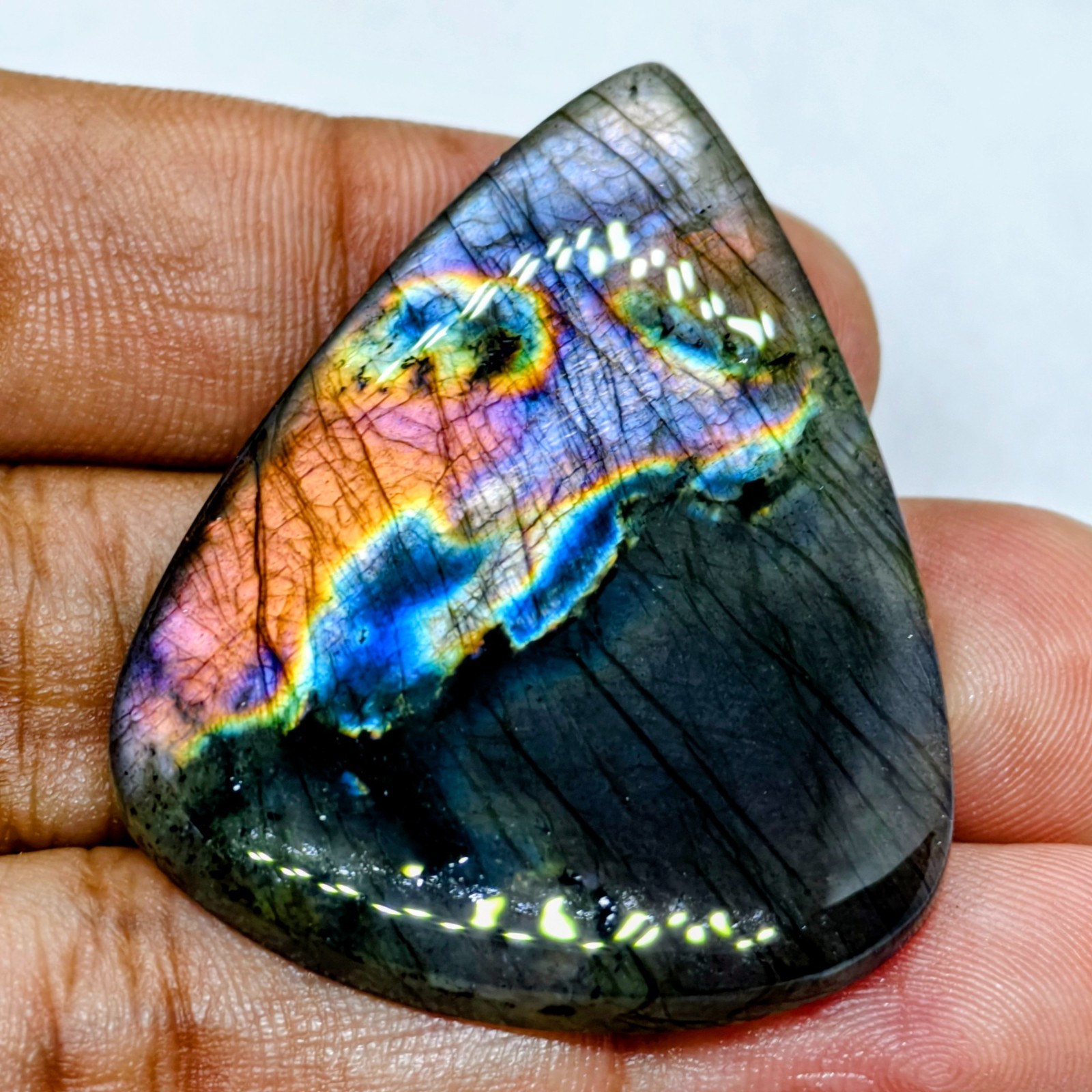 75 Cts Natural Labradorite Cabochon Gemstone 44.7×35.5×6.2 MM