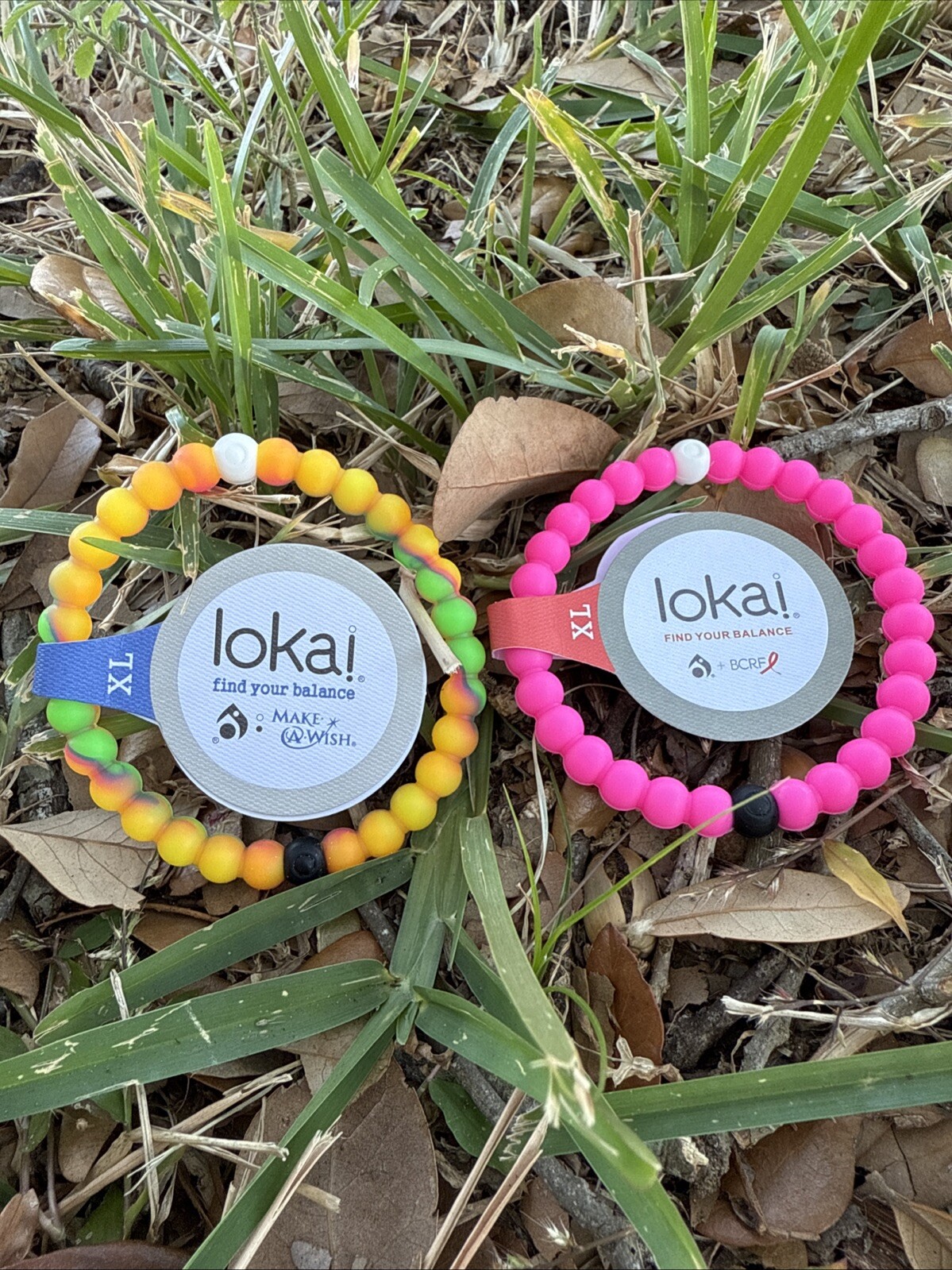 Lokai Bracelets Set Of 2 Multi Color Light Red Size XL