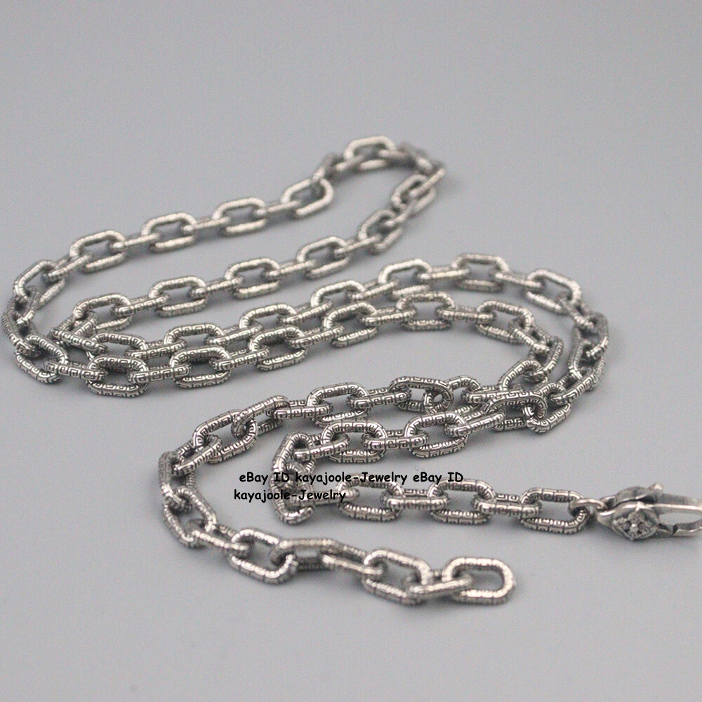 Solid 925 Sterling Silver Chain Men 5mm Square O Link Necklace 34-35g 21.6inch