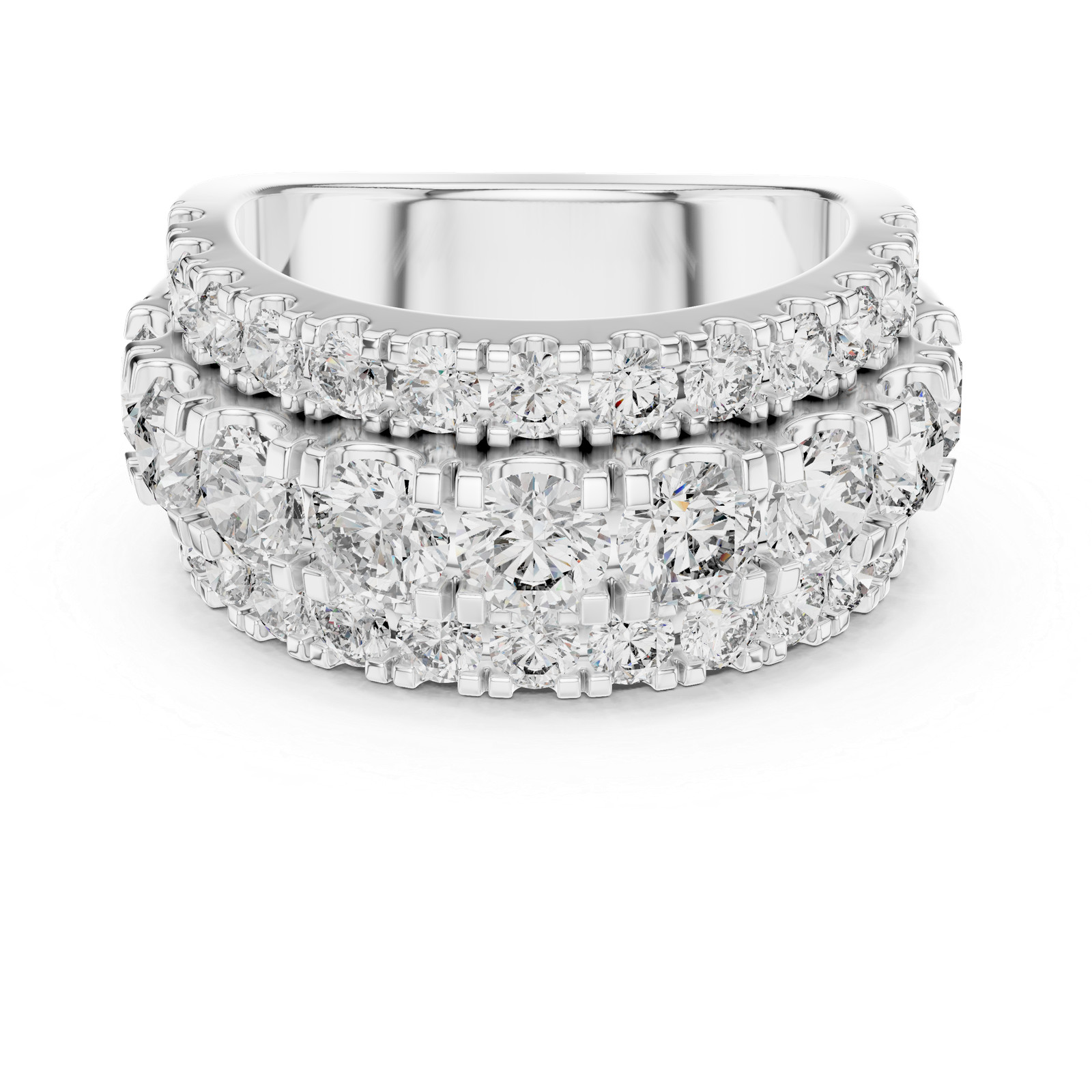 Anniversary Round 4.26 Ct Half Eternity Odalia Ring Created Diamond 35 Pcs q148