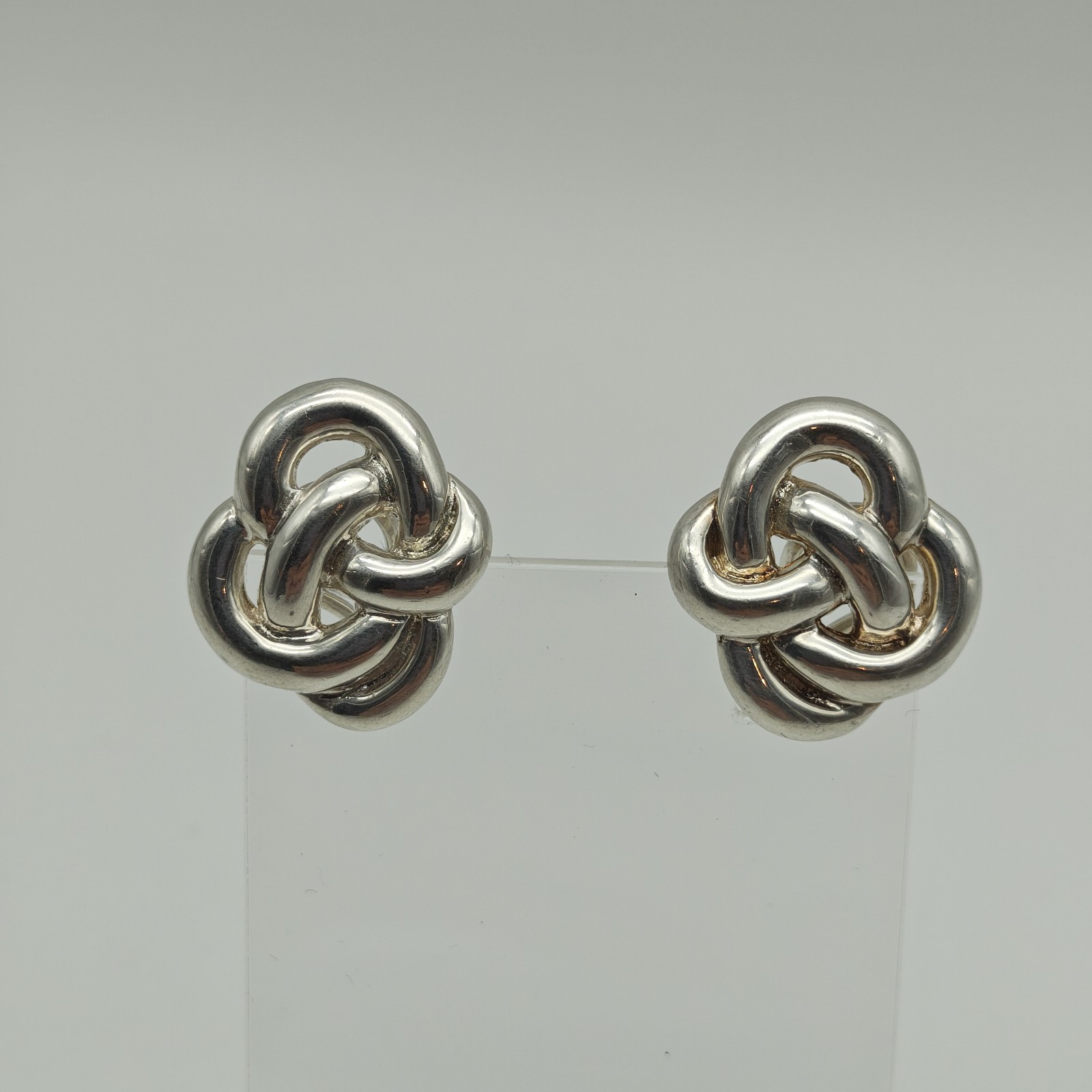 Angela Cumming AC Studio Sterling Silver 925 14K Gold Posts Knot Earrings