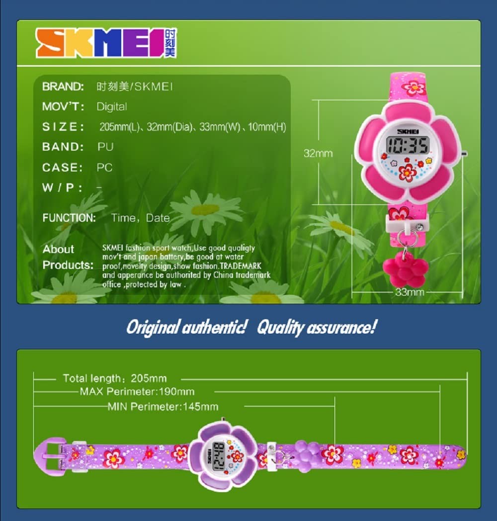 Kids Watch Girl Flower Shape Watch Novelty Cartoon Digital Watch 1144