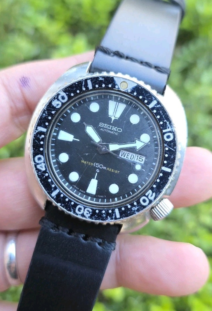 VINTAGE SEPTEMBER 1979 SEIKO 6309 7040 AUTOMATIC SUWA TURTLE DIVER WATCH