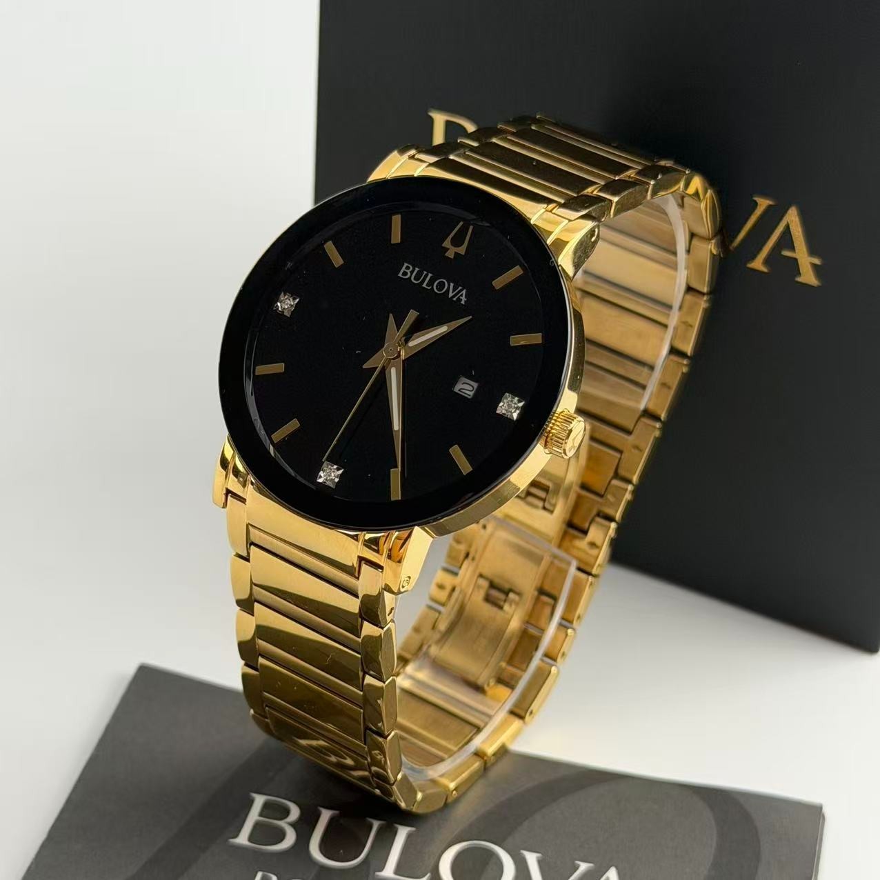 New Bulova Futuro Modern 97D116 Men’s Quartz Watch Black Diamond Dial 42mm