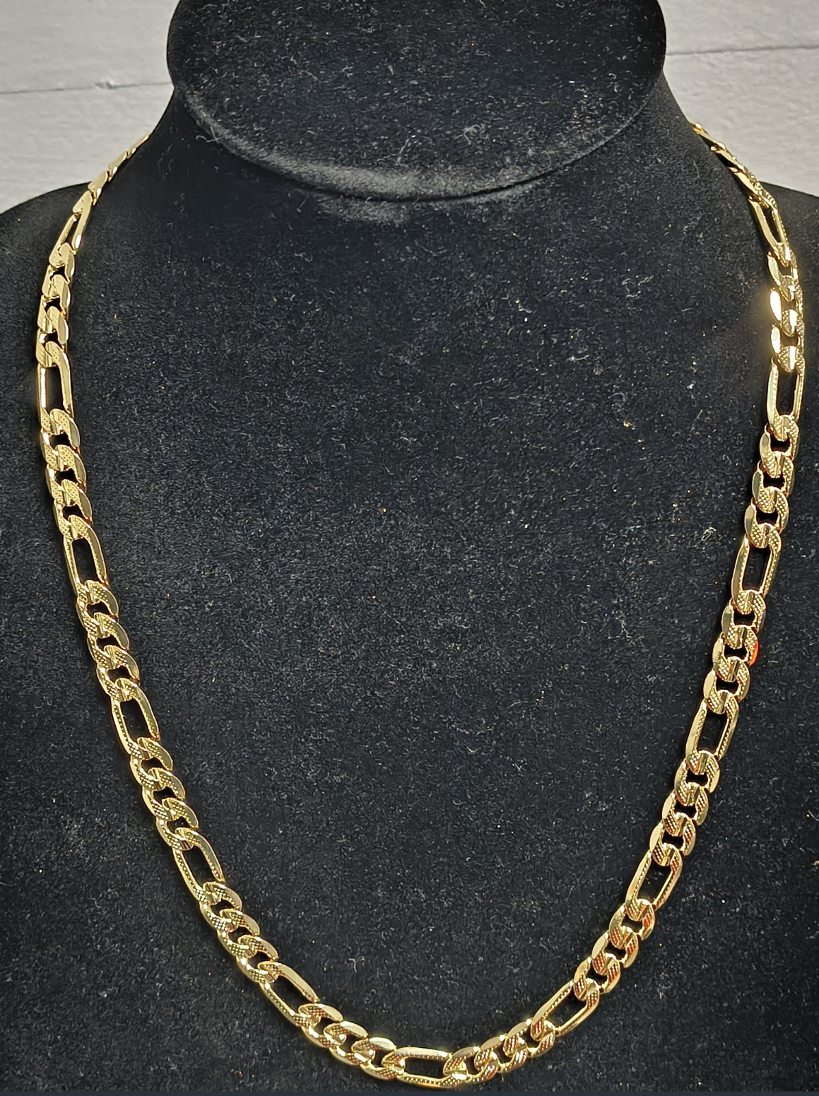 9mm 24in 14k Gold Plated Italian Figaro Necklace