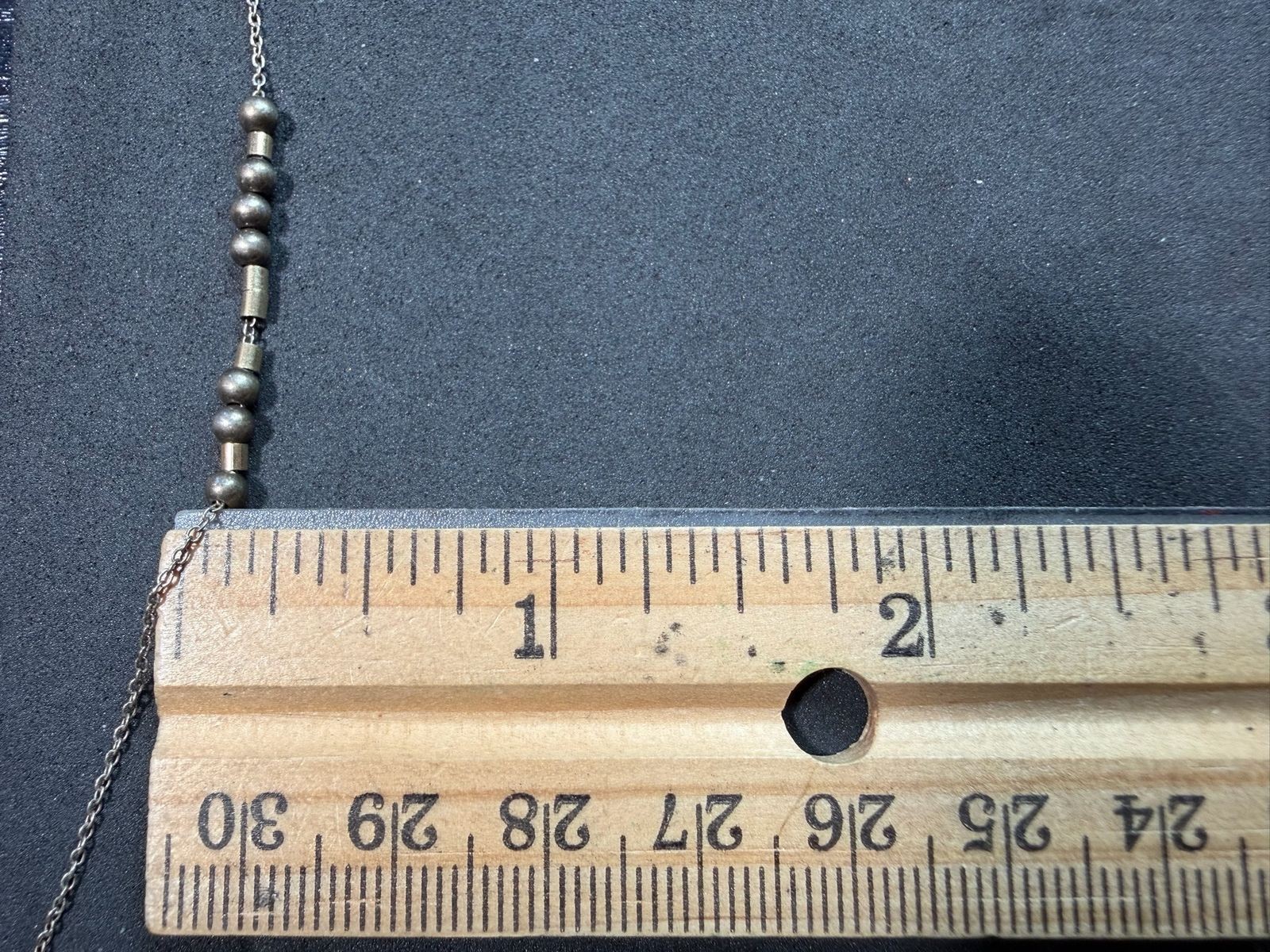 1.64g Vintage Sterling Silver 925 Beaded Bar Chain Necklace Adjustable 18 in M
