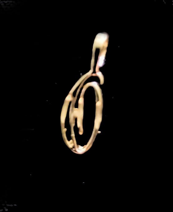 Gold Plated Initial Pendant 24k Yellow Gold Cursive Letters A to Z Diamond-Cut