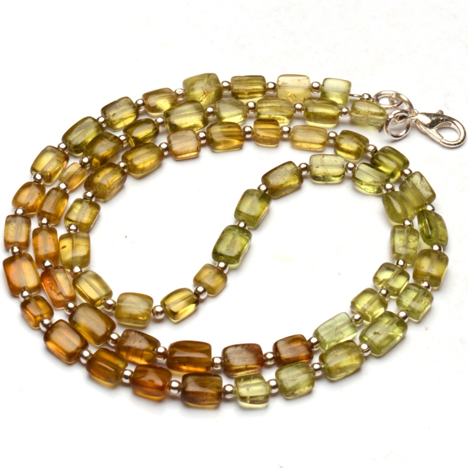 Natural Multi Apatite Gem 6 to 8 mm Size Nugget Shape Beads 21 Inch Necklace