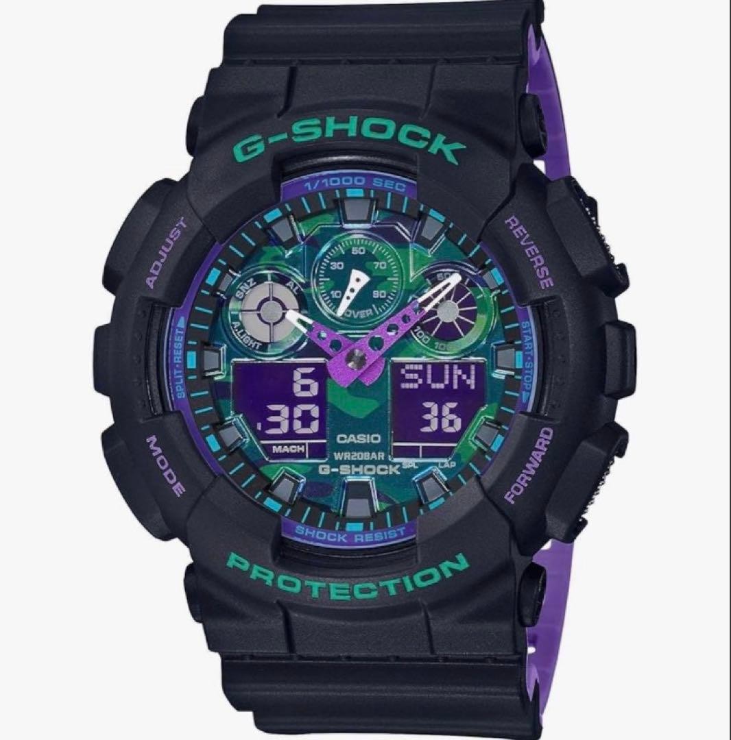 G SHOCK GA 100 1A purple camouflage