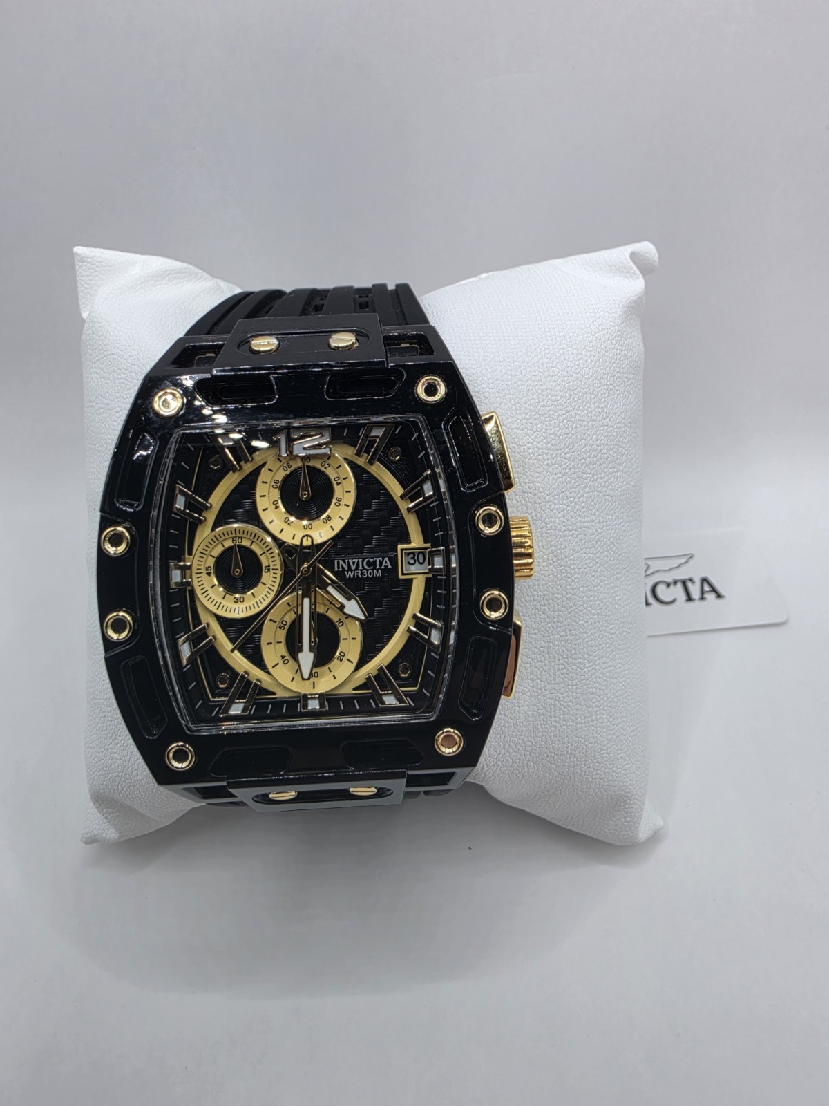 Invicta S1 Rally Allogrip 70148 Black Gold Chronograph Watch 42mm New