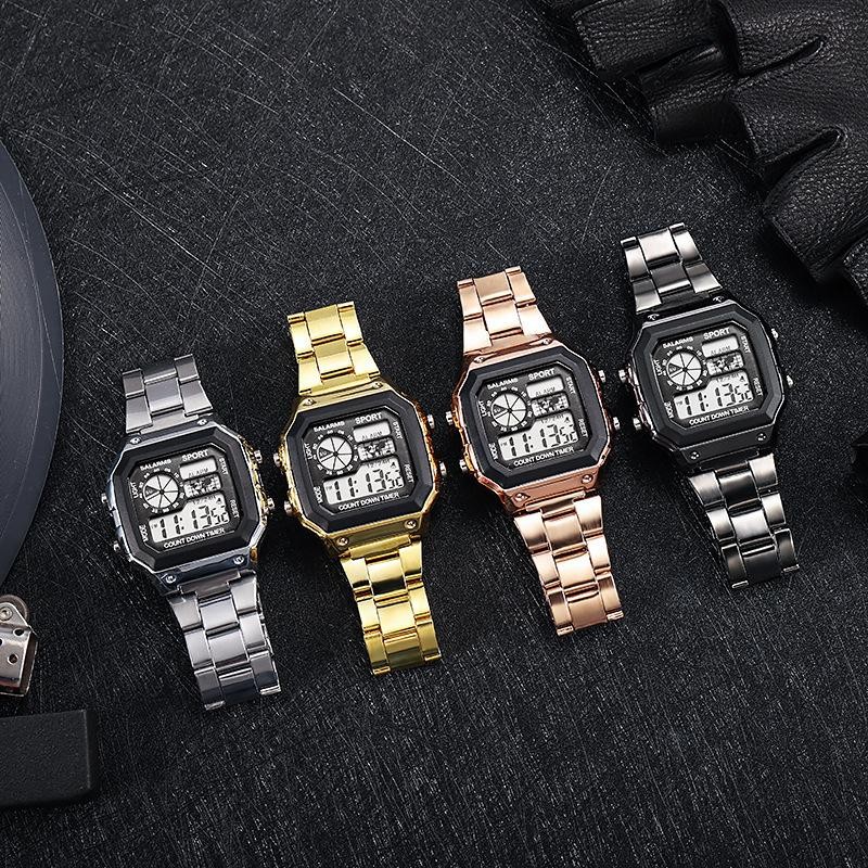 MAYZHISU Classic Men’s Digital Watches Luxury Stainless Steel Strap Sport Watche
