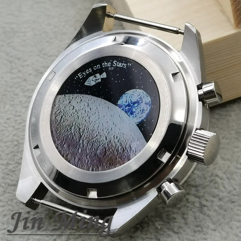VK63 Case 39.7mm Metal Case Chronograph Case Bezel,watch Sealed Back Moon Watch
