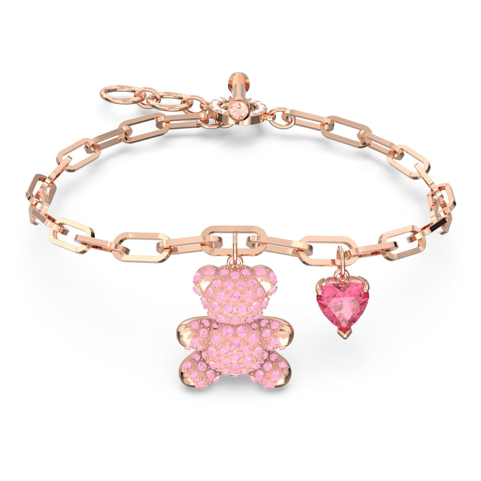 Swarovski Teddy Bracelet, Bear, Pink, Rose Gold-Tone Plated 5642978