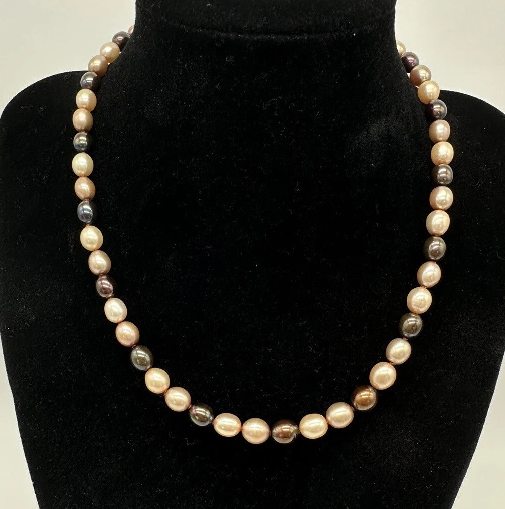HONORA PEARL NECKLACE GOLDEN BROWN CREAM CHAMPAGNE WINE Chocolate Multicolor
