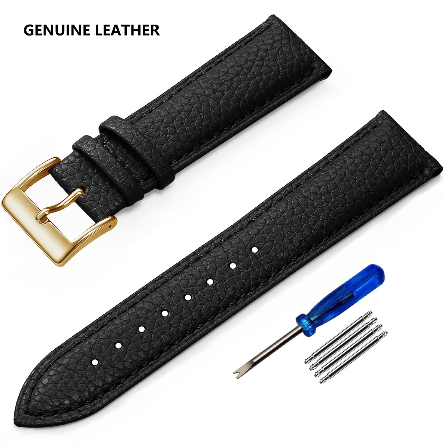 Correa De Reloj De Cuero Genuino Unisex De Pulsera De Alta Calidad + Herramienta